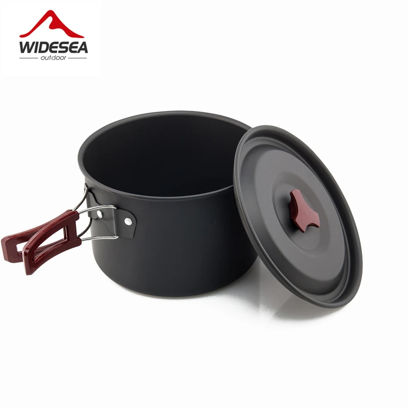 4-5 pepoles widesea التخييم السفر في وعاء وعاء طبخ نزهة مجموعة الظهر عموم utenils السكاكين