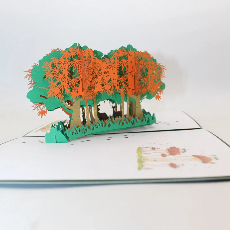  3D Handmade 2019 Merry Christmas Forest Lucky Deer Paper Invitation Greeting Cards PostCard Happy N - 32950871027