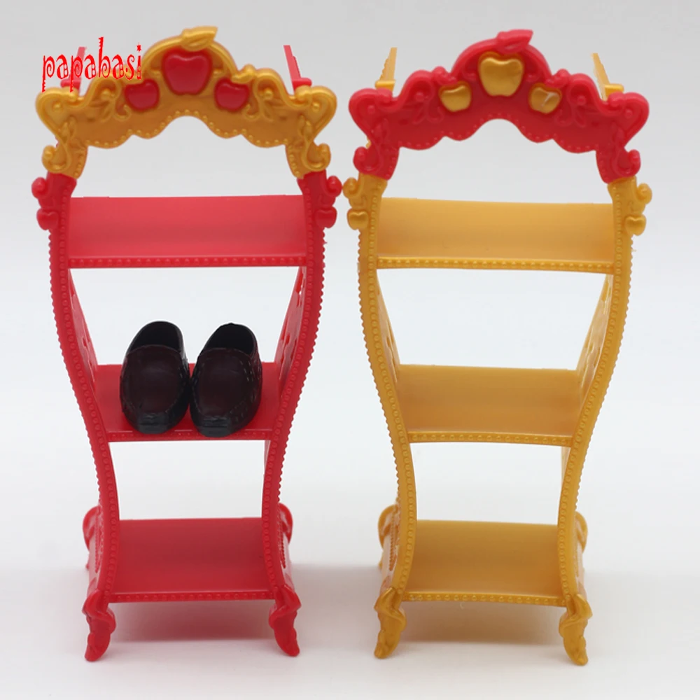 Doll Furniture Kids Playhouse Shoes Rack For Barbie Dollhouse Storage Racks For Monster High