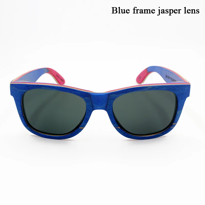 Деревянные солнцезащитные очки для скейтборда, поляризационные, для вождения, солнцезащитные очки с пружинным шарниром, зеркальные оттенки, 16 цветов, Lunette De Soleil - Цвет линз: 11