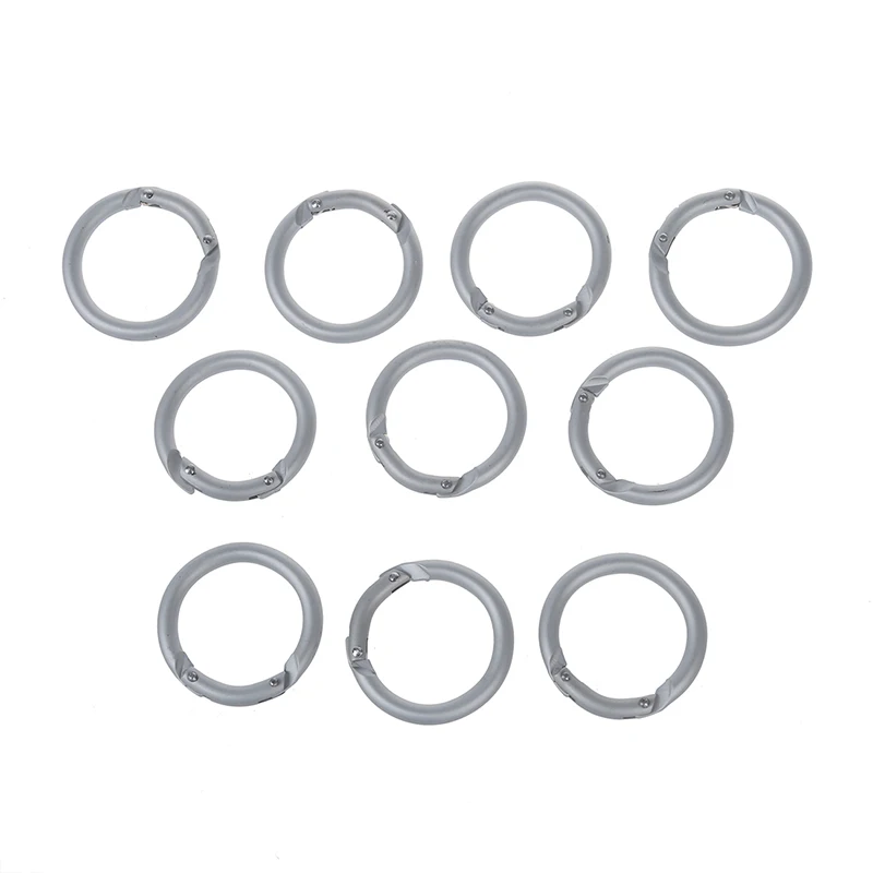 

10 Silver Round Carabiner Camp Spring Snap Clip Hook Keychain Keyring Climbing