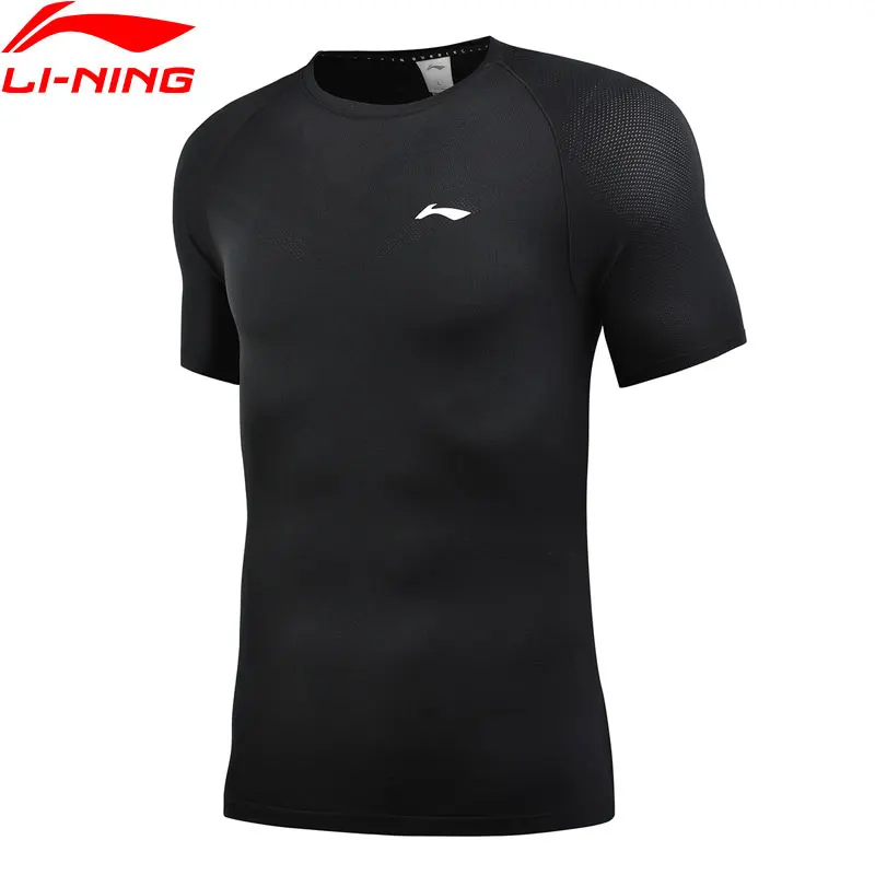 

Li-Ning Men Running T-Shirts Breathable 63.8%Nylon 36.2%Polyester Slim Fit LiNing Sports Tee Tops T-shirts ATSN359 MTS2904