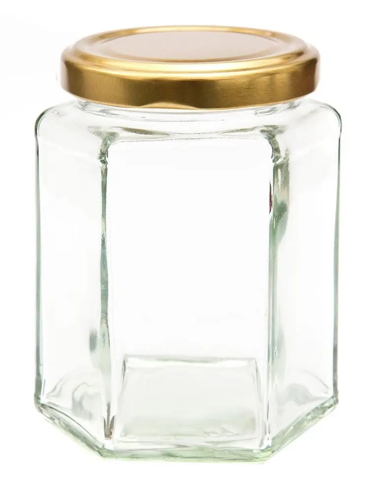 Bulk 12 Pack,180ML (6OZ) Glass Hexagon Jars With Metal Lids, USD32.40