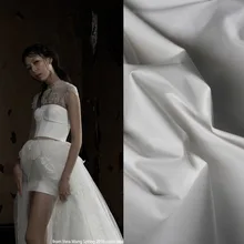 Качественная плотная сатиновая ткань алгондон для вечернего платья, эластичная белая хлопковая ткань