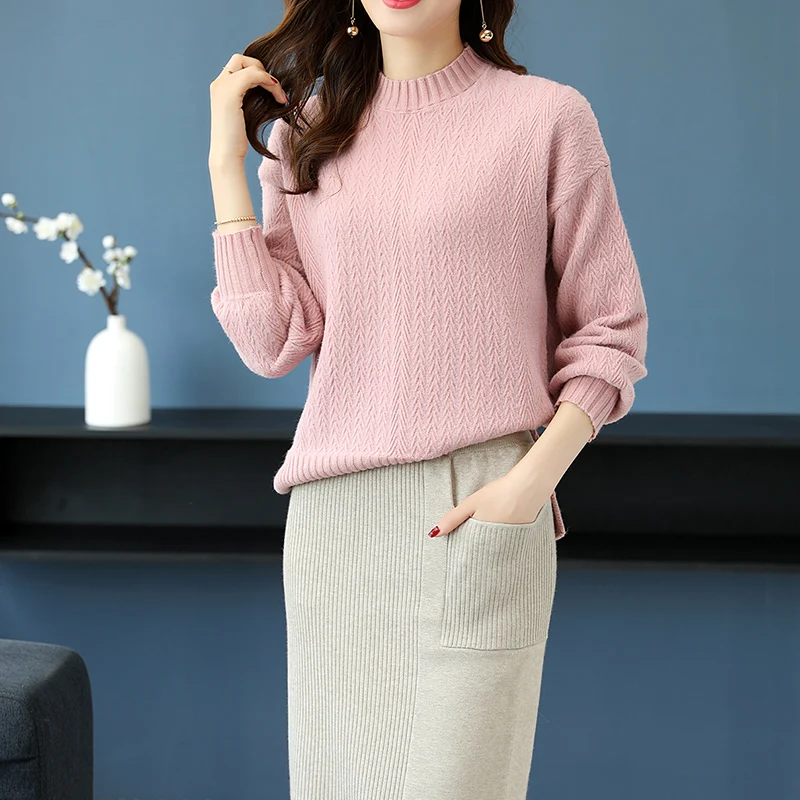 Best Price 2XL Brand Women Thicken Short Sweater 2019Fall Winter New Solid Color Lanterns Sleeve Knit Sweater Loose Wild Bottoming Pullover
