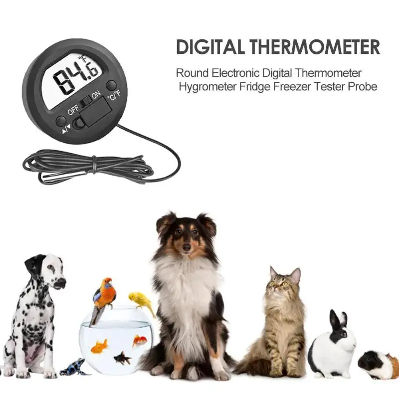 Круглый электронный цифровой термометр Мини ЖК-цифровой термометр гигрометр холодильник морозильник тестер зонд бытовой мерчендайз