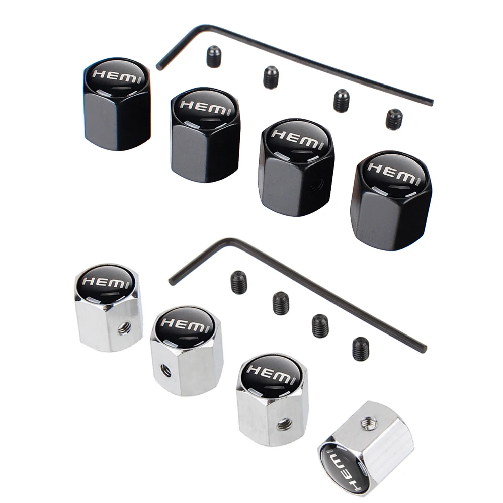 Auto Styling Tire Valve Caps Stem Cover Theftproof For HEMI Logo For Jeep Patriot Compass Dodge