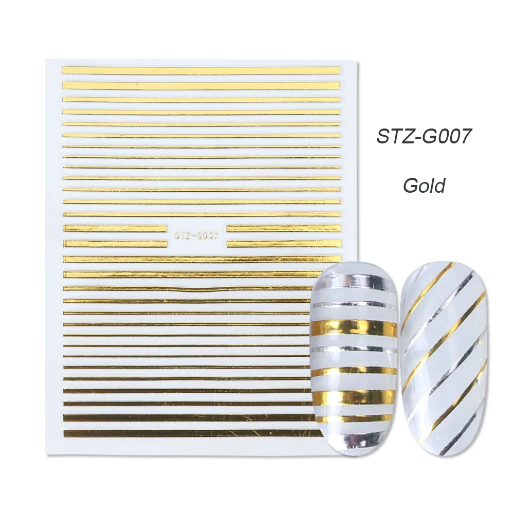 gold silver 3D stickers STZ-G007 gold
