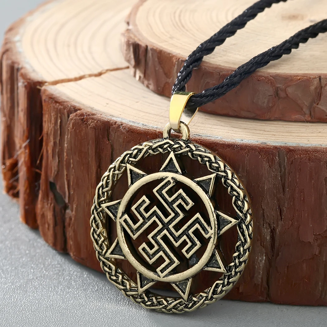 Cxwind винтажное ожерелье с кулоном-талисманом, солнечным крестом, кельтиками, армян друид, амулет, кулоны, ожерелье, ювелирные изделия - Metal Color: Picture