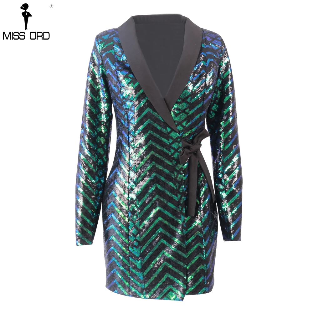 

Missord 2019 Sexy V Neck Long Sleeve Geometry Cross Dresses Female Elegant Party Reflective Dress Vestidos FT18746
