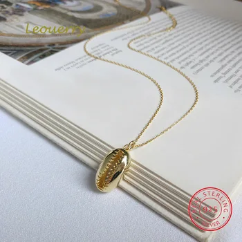 

Leouerry 925 Sterling Silver Seashell Female Pendant Necklace Gold Creative Boho Style Necklace for Women Jewelry Gift