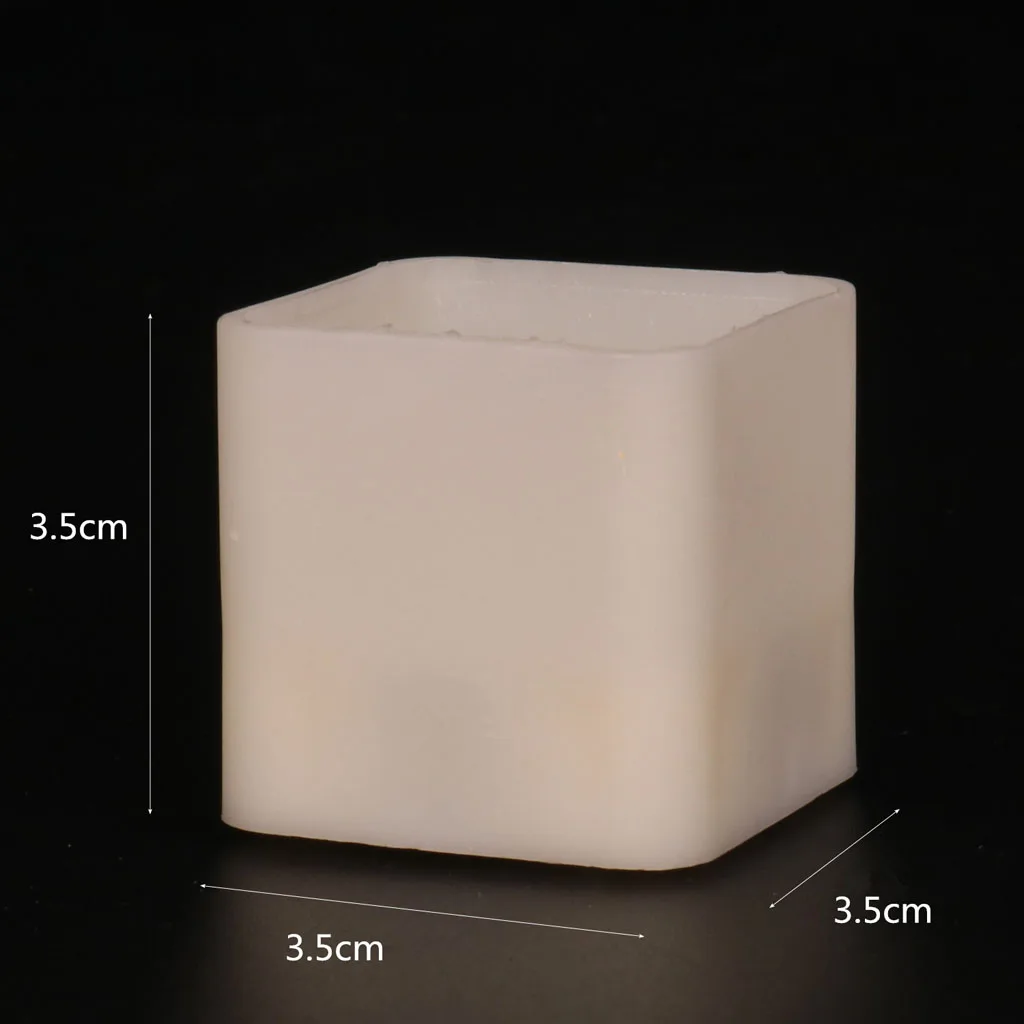 Baoblaze Cube Shaped Flameless Votive Candle Flickering Tea Light Battery Candle with On/Off Swtich for Wedding Decor