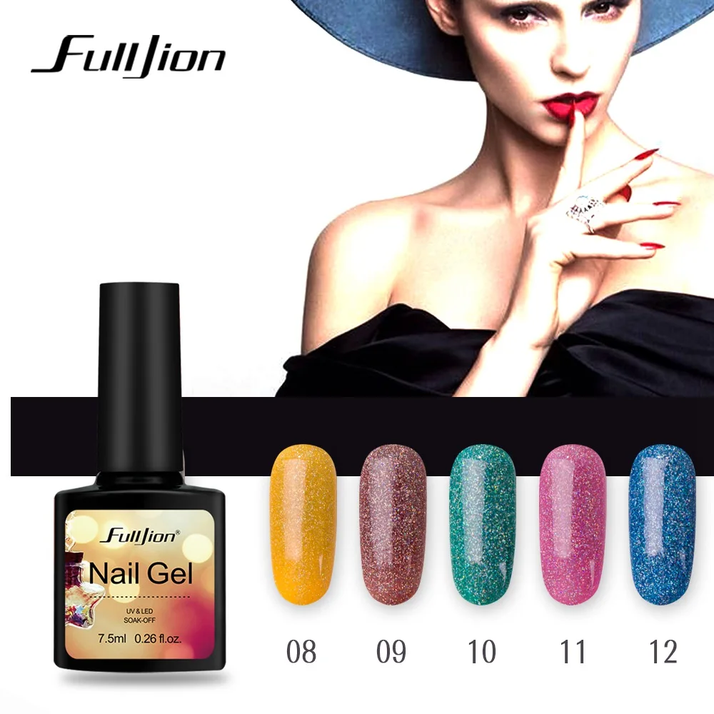 Fulljion неоновый Гель-лак для ногтей лак замачиваемый УФ светодиодный Блестящий Гибридный Гель-лак праймер для ногтей Клей Маникюр 12 цветов