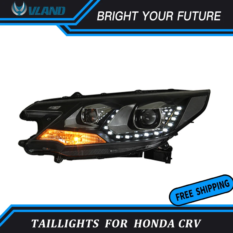

New Style 2Pcs Front LED Head Light For Honda CRV Headlights assembly Double Bi-xenon Lens Projector LED DRL 2012-2015