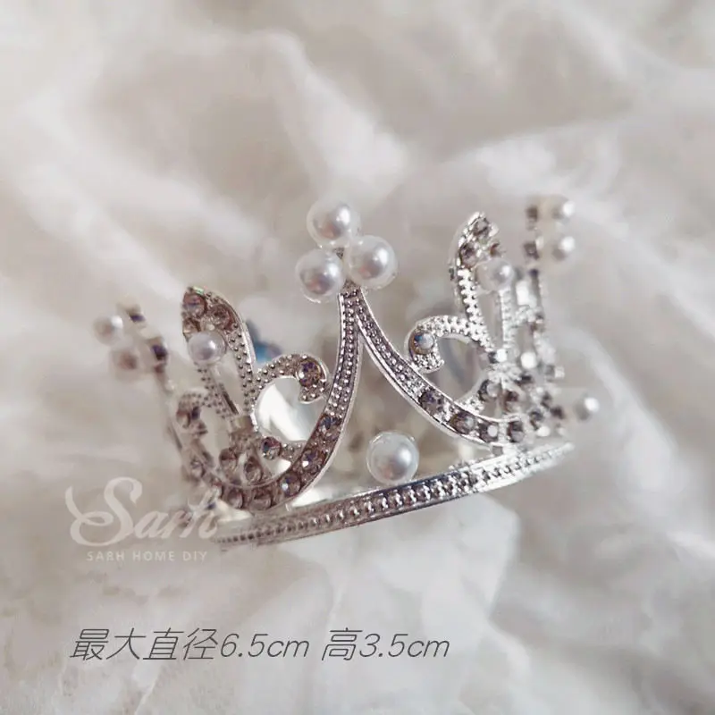 Bling Rose Prince Princess украшения сказочный замок для дня детей вечерние принадлежности на День святого Валентина выпечки милые подарки - Цвет: Silver pearl crown