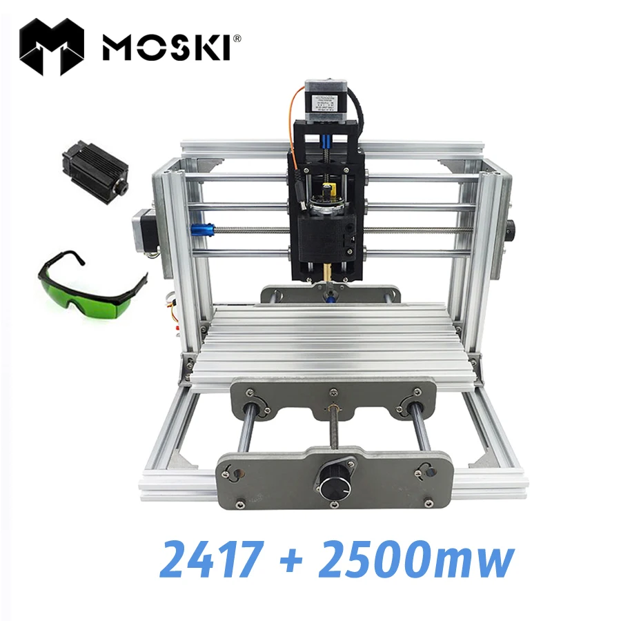 

MOSKI ,CNC2417+2500mw,diy engraving machine,mini PcbPvc Milling Machine,Metal Wood Carving machine,2417,grbl control