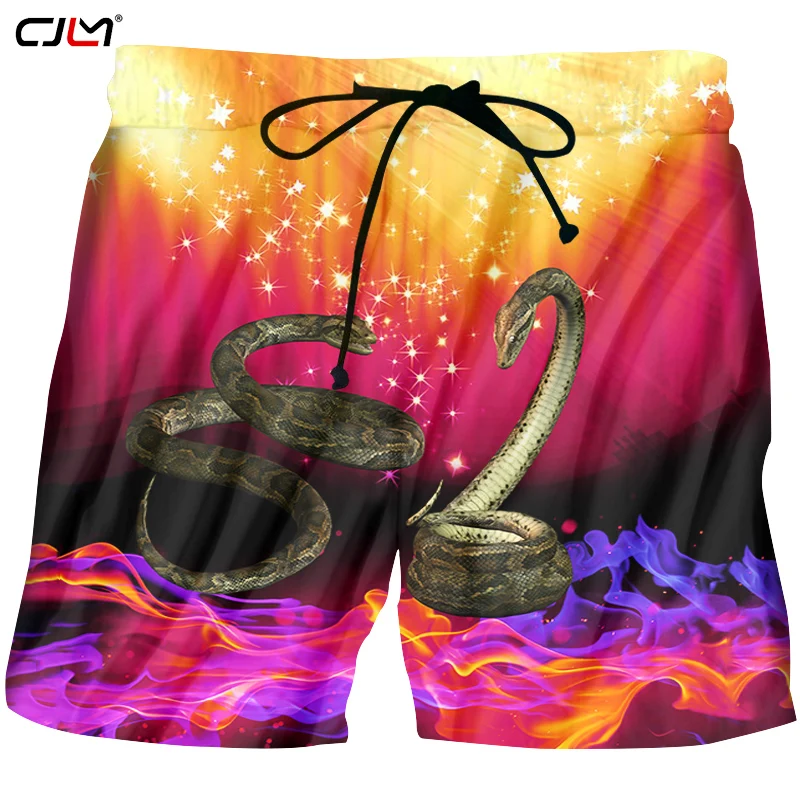 

CJLM 2019 Hot Sale Summer Shorts Men Hip Hop Printing Starry flame snake Factory Direct Supply Original Design Shorts Drop-ship