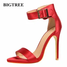 BIGTREE 2017 New Summer Shoes Woman High Heels Sandal Women Shoes High-heeled Wedding Party Shoes Sandals Shoes Heels
