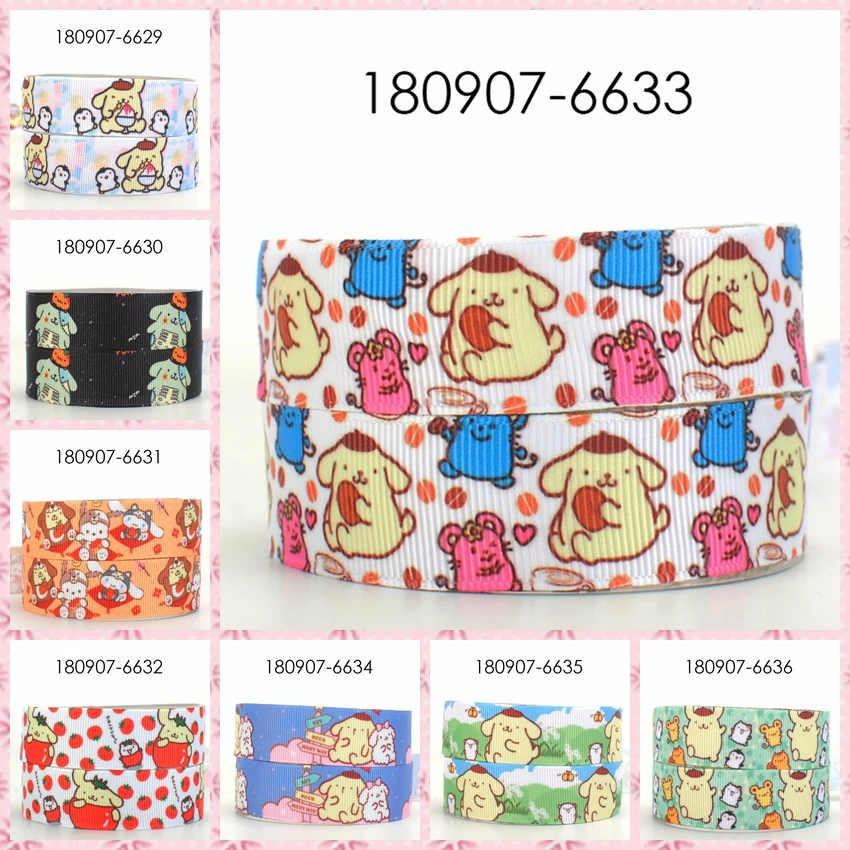 

10yards -different sizes -cute cartoon dog printed Grosgrain ribbon DIY