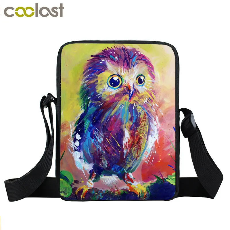 Мини-сумка-мессенджер с животными, птицами, попугаями, совами, женская сумка, Детская сумка через плечо, детские школьные сумки, сумки для мальчиков и девочек, лучший подарок - Цвет: XKB MTY15