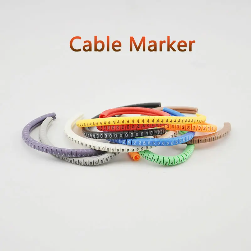 500 шт. EC-0/EC-1/EC-2/EC-3 Маркер кабельной проводки от 0 до 9 для кабеля Размеры 1,5 sqmm Цветной защиты кабеля