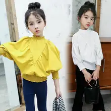 Рубашка для девочек-подростков г., осенняя модная Новая блузка для девочек рубашки принцессы для девочек топы для детей и верхняя одежда, Chemise Fille, 10, 11, 12, 13, 14