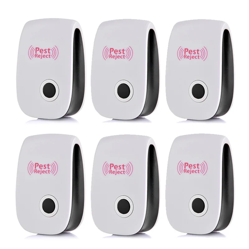 

6pcs/4pcs/2pcs Blue/Red Light Ultrasonic Pest Repeller Pest Reject Control Repellent Anti Mouse Mole Cockroach Mosquito Insect