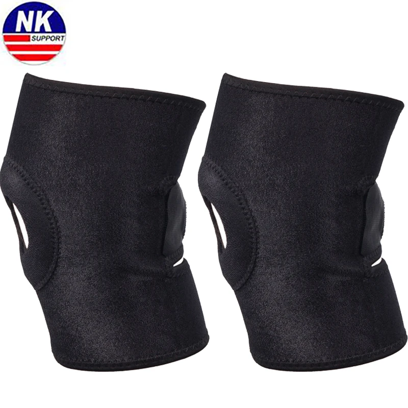 NK SUPPORT Balck Knee Support Open-Patella Stabilizer With Adjustable Strapping & Extra-Thick Breathable Knee Pads