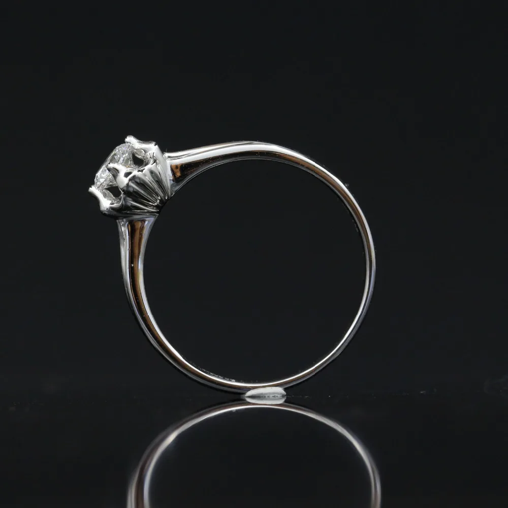 LASAMERO 0.305CT FG/SI круглый вырез современное романтическое кольцо с натуральным бриллиантом для женщин 18 к белое золото сертифицированное обручальное кольцо