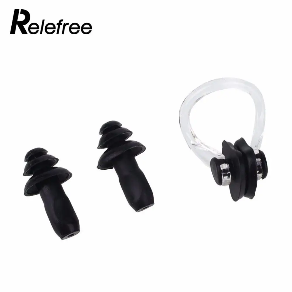 Relefree Soft Silicone Swim Waterproof Earplug Nose Clip Swim Earbuds