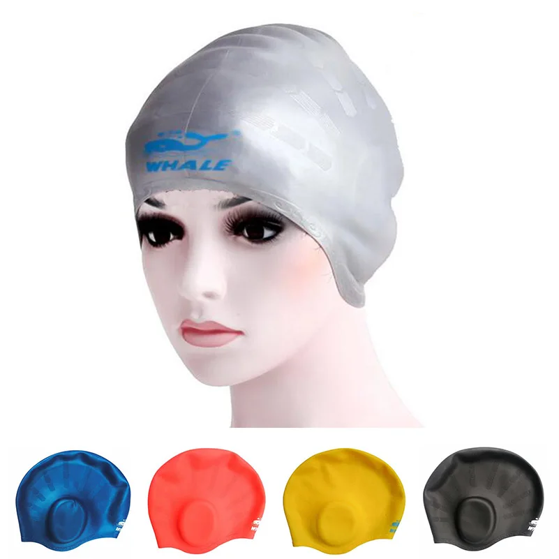 Vodotěsné pružné silikonové plavecké čepice chránící uši chránící dlouhé vlasy chránící čepice Klobouk pro dospělé poštovné zdarma
