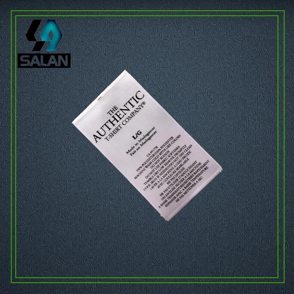 Customized Selvage Ribbon Satin Care Label For Custom Garment Bag