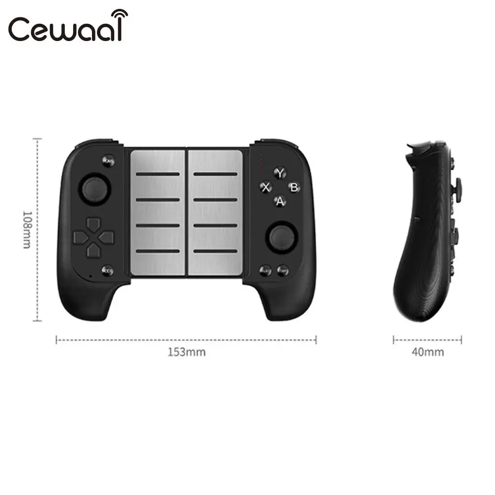 Cewaal Беспроводной Bluetooth геймпад Телескопический 300 мАч черный Game Pad Tablet Многофункциональный Портативный Bluetooth геймпад для Android