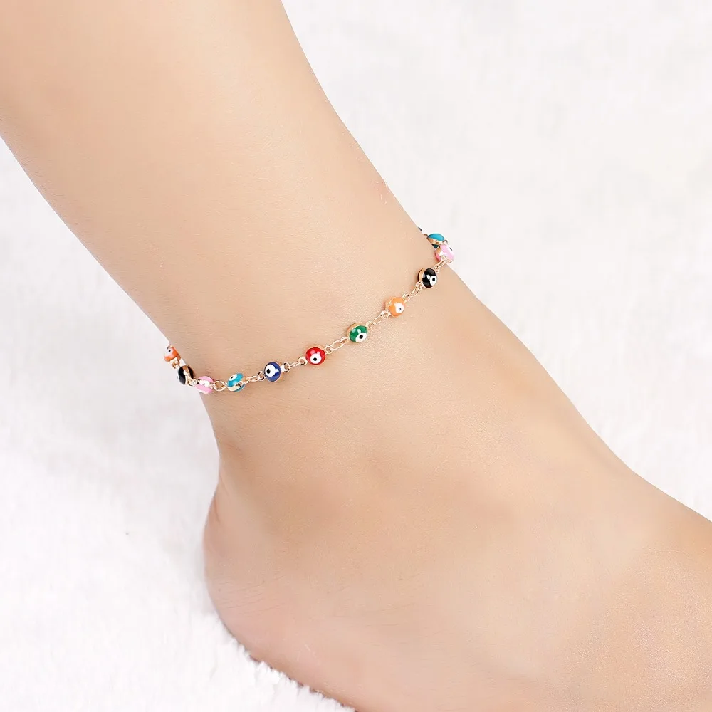 colorful evil eye anklet halhal ankle bracelet cheville anklets for