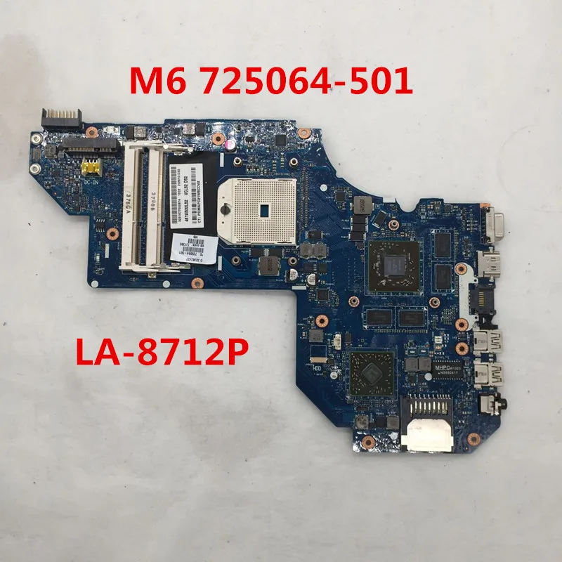 

High quality For M6 Laptop motherboard 725064-001 725064-501 725064-601 QCL51 LA-8712P DDR2 100% full Tested