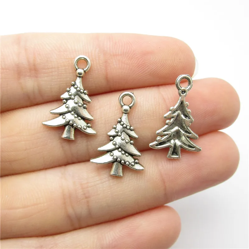 80pcs(21*14mm) Antique Silver Christmas tree Charm fit for pandora