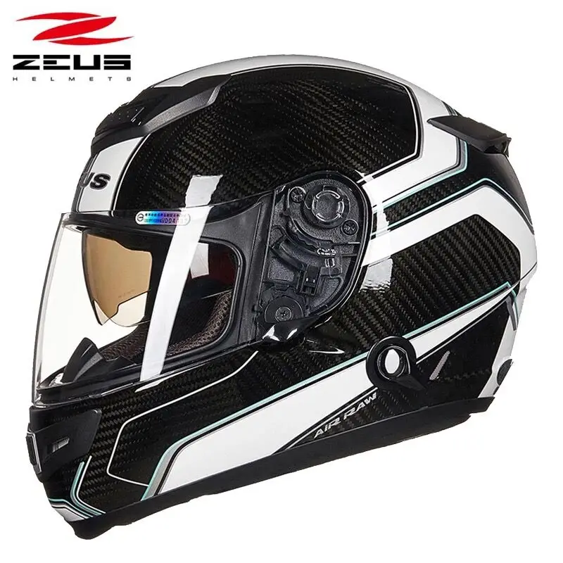 ZEUS Carbon Full face motorcycle helmets Double lenses Helmet