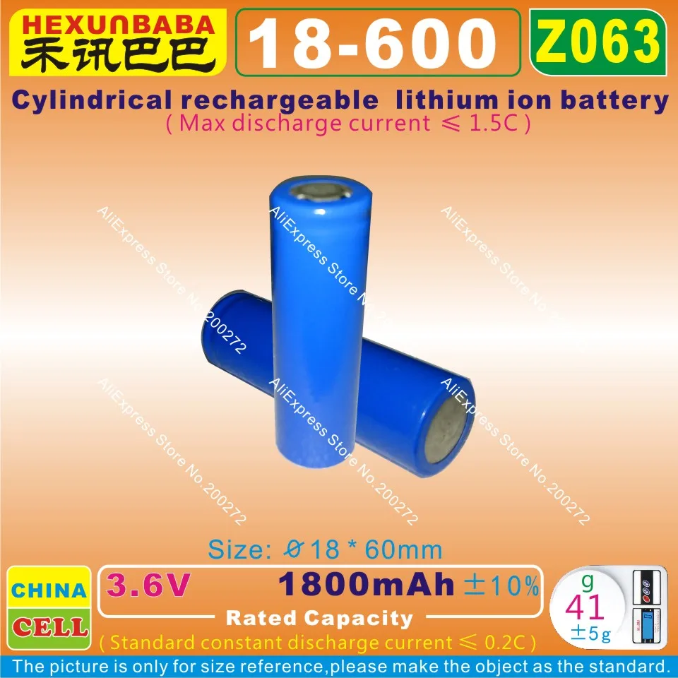 

10pcs [Z063] 3.6V,1800mAh,[18600] Rechargeable lithium ion battery for speaker;smart watch;e-cigarette,mp4,TOY CAR,DVR,mp3,GPS