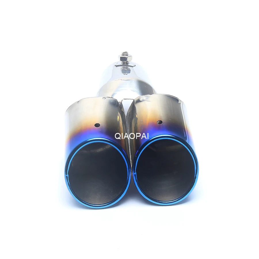 

Modified Car Exhaust Muffler Stainless Steel Dual Exhaust Pipe Muffler Tip Chrome Trim Car Tail Throat For Honda Nissan Hyundai