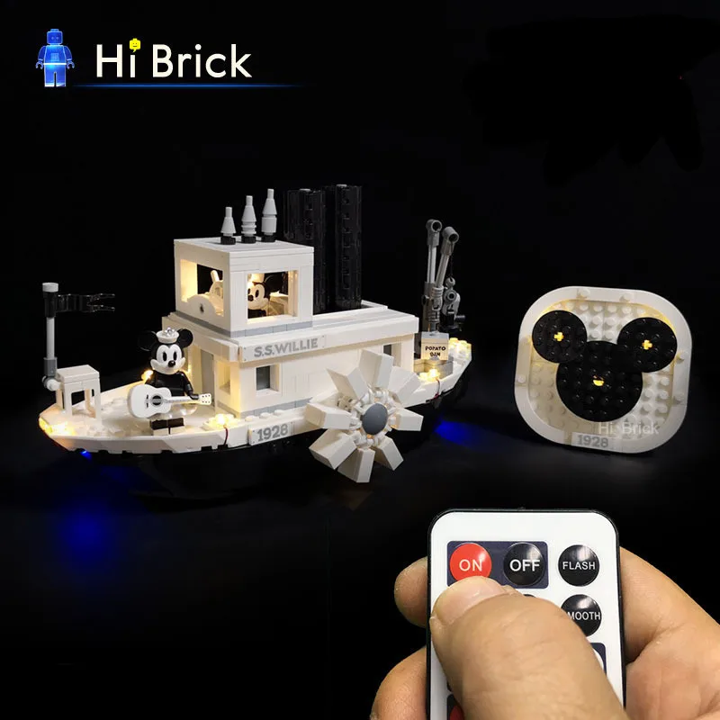 

2019 New Steamboat Willie Movie Suitable for Logoings 21317 Bricks Children's Toys WithLighting Set Children's Christmas Gifts