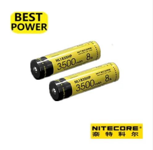 

2 pcs Nitecore NL1835HP 3500mAh 3.6V 8A 12.6Wh Rechargeable Li-on Battery high quality with protection