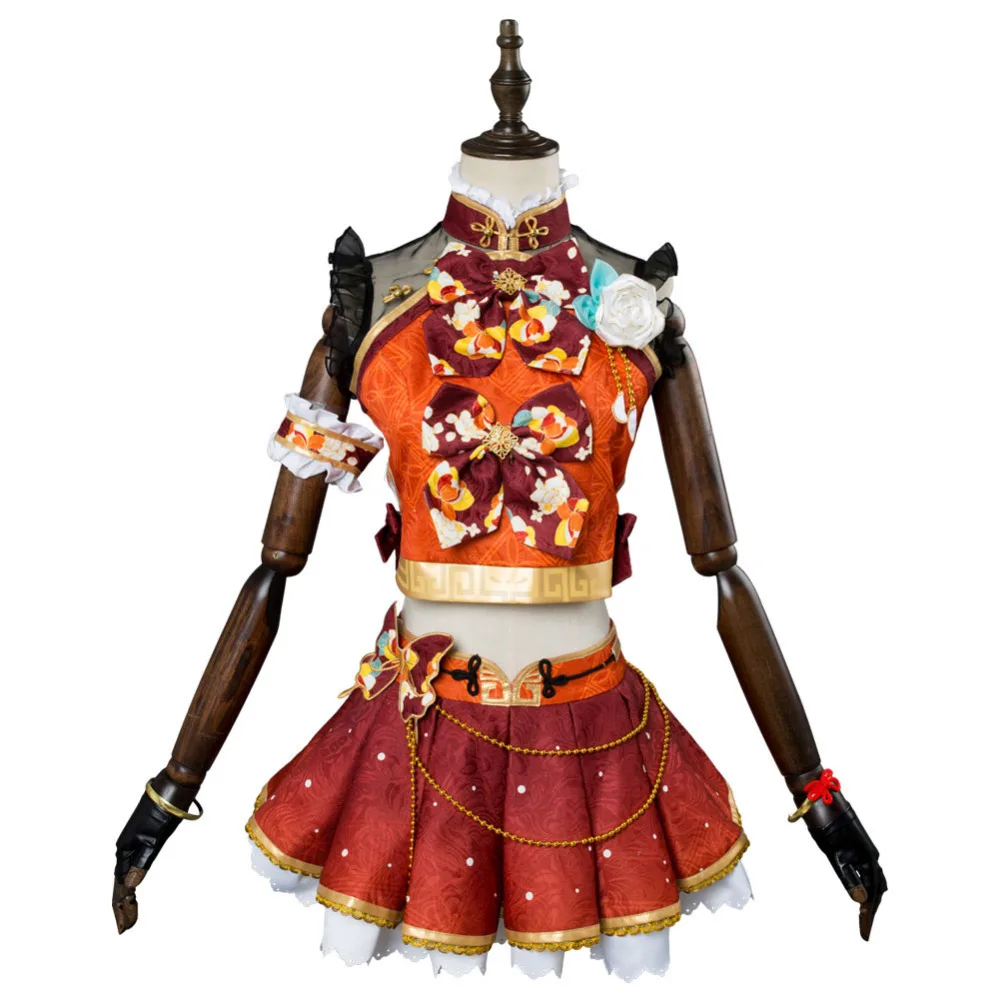 LoveLive маскарадный костюм Takami Chika платье униформа Aqours для девочек на Хэллоуин