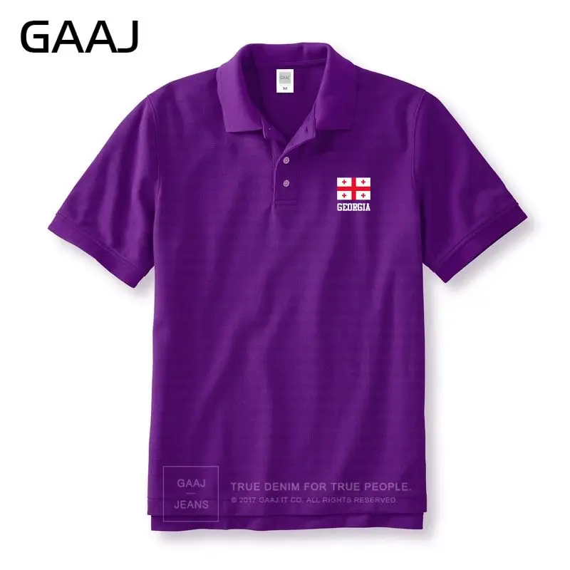GAAJ футболки поло с флагом Джорджии для мужчин и женщин унисекс с принтом букв модная Высококачественная Мужская толстовка поло размера плюс#26431 - Цвет: Purple