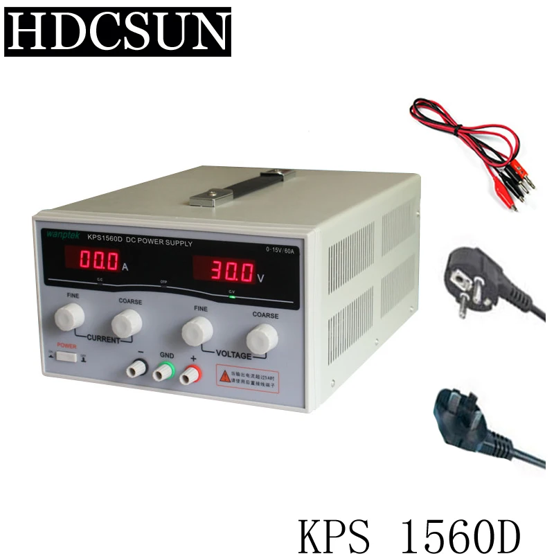 

KPS1560D High precision Adjustable LED Dual Display Switching DC power supply 220V EU 15V/60A
