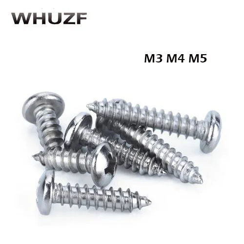 uxcell 3mm x 8mm Phillips Drive Fully Thread Self Tapping Pan Head Screws 100PCS