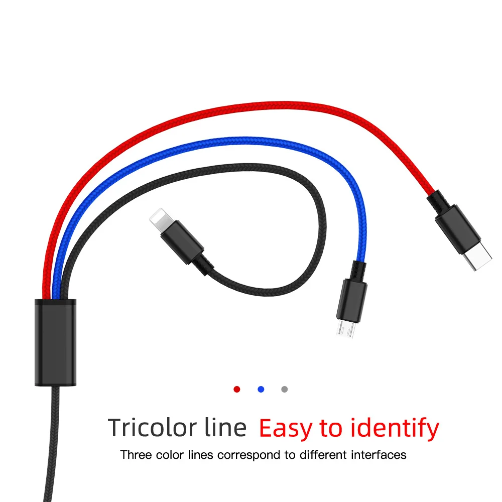 3в1 USB кабель 8Pin Micro usb type C кабель для зарядки iPhone X samsung S9 кабель для зарядки Micro USB шнур для зарядки