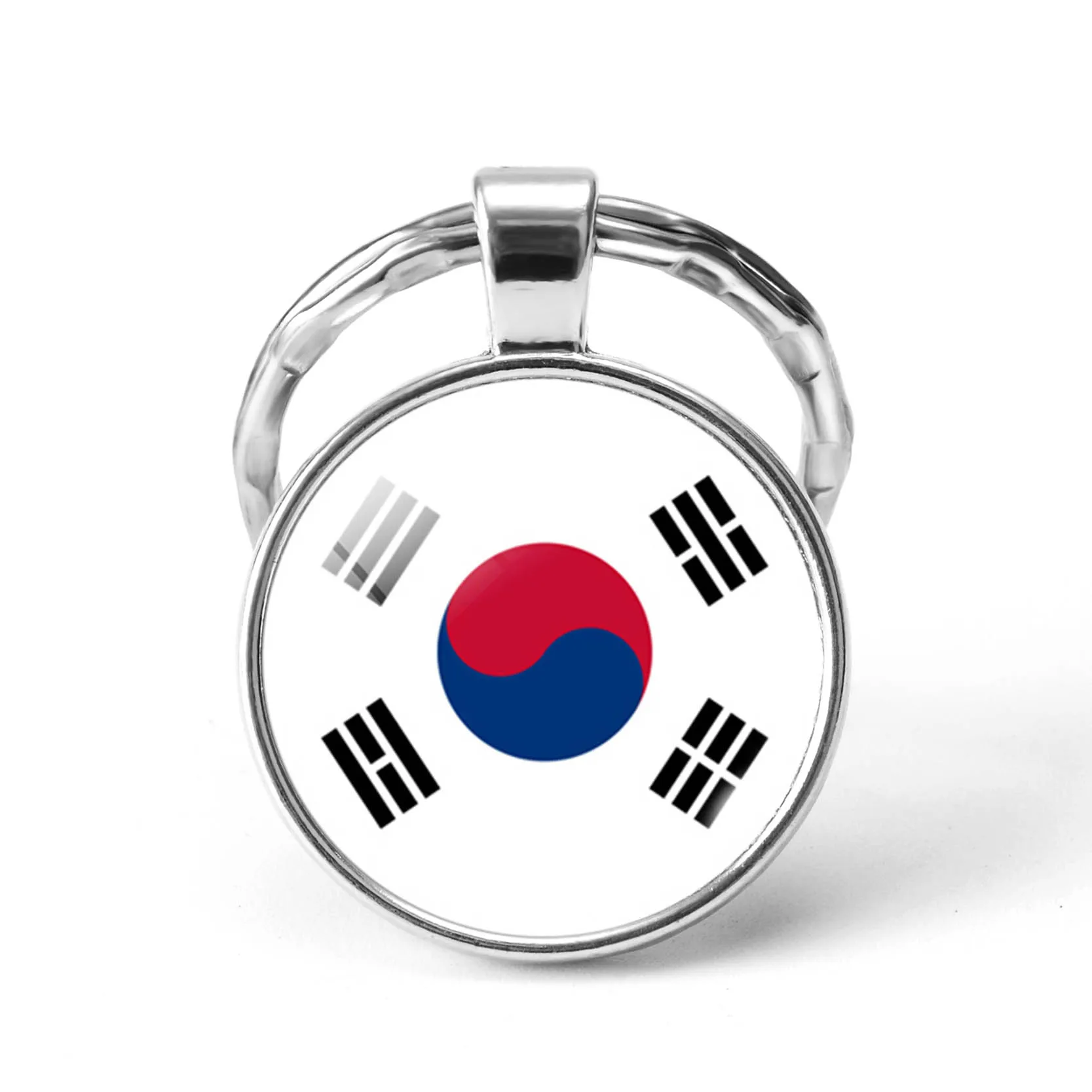 2018 Newest Metal Football World Cup Keychain Canada / America / Colombia / Costa Rica National Flag Glass Cabochon Keyring Fashion Jewelry