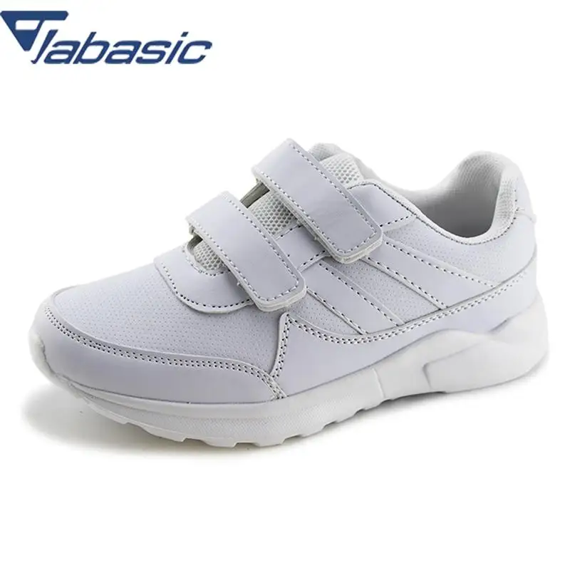 JABASIC школьная форма для детей кроссовки Детская уличная спортивная обувь PU Hook& Loop Обувь для мальчиков дышащая мягкая обувь для бега