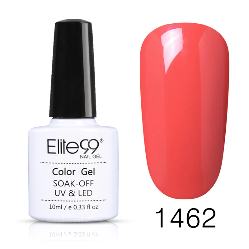 Elite99 10 мл летний УФ гель лак для ногтей Vernis Полупостоянный праймер верхнее покрытие Лак чистый цвет лак гель лак - Цвет: 1462
