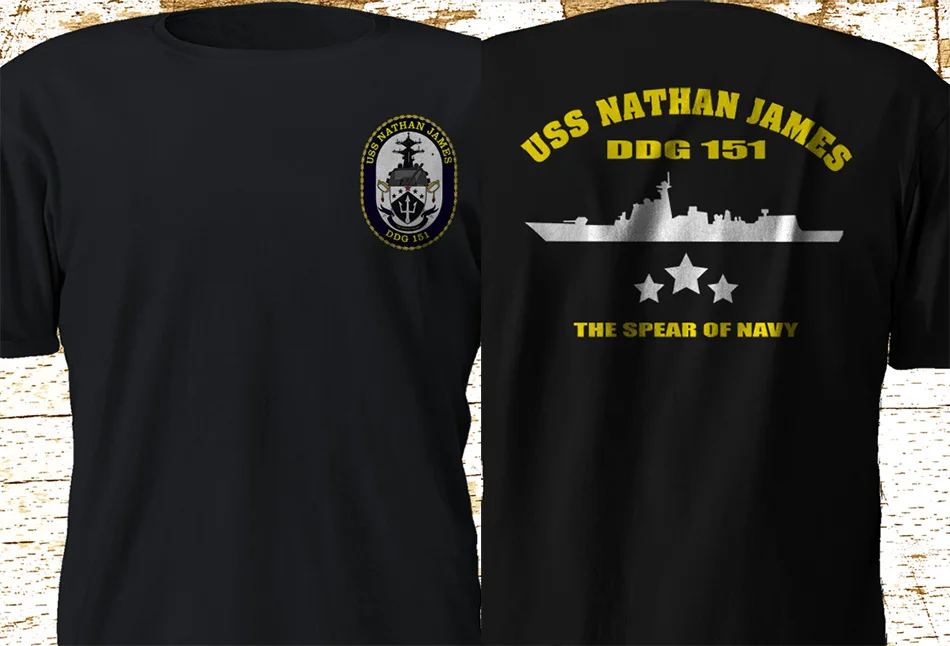 Новинка, Uss Nathan James Ddg-151, США, морской принт, последний корабль, сериал, футболка, S-3Xl, топы,, короткая рубашка, хип-хоп